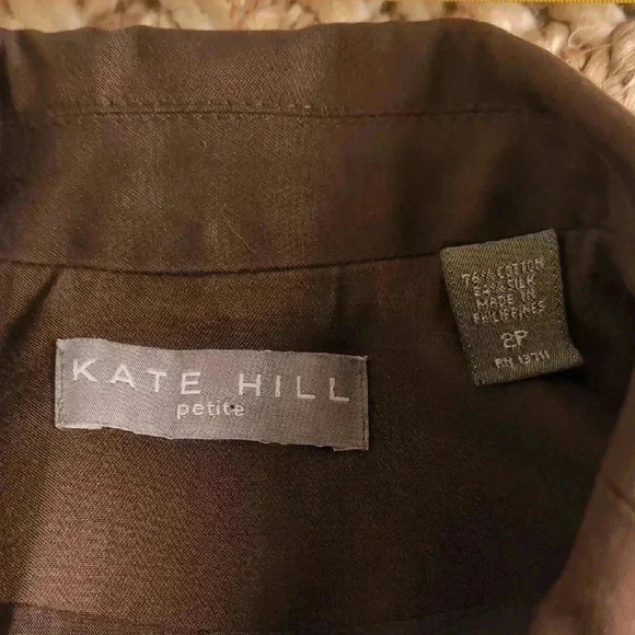 Kate Hill Brown Cotton Silk Blend Tailored Blazer - Picture 3 of 9